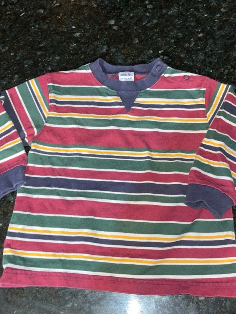 Gymboree Striped Long-Sleeve Tee in Red, Green & Blue